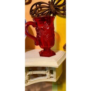 Vintage Avon  Red Ruby Flash Glass Pedestal Mug